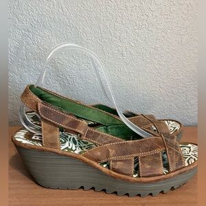 Fly London Brown Leather Sandals Size 41 /10